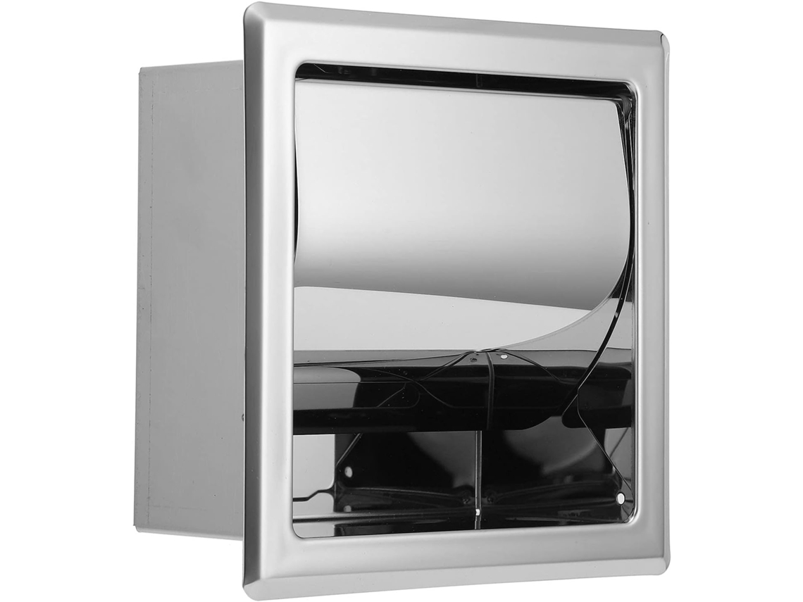 Porta Papel Toalha Prateado Cryfokt, Elegante Suporte Para Papel Higiênico, Para Casa, Cozinha, Aço Inoxidável 304, 16x