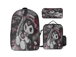Conjunto De Mochilas Com Desenho Animado, Estojo E Lancheira, Lancheira Leve Para Viagem, Mochila Casual, Material Escolar Slowmoose
