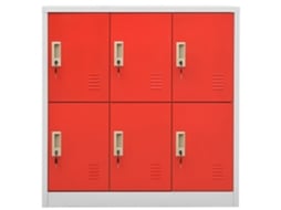 Cacifo 90x45x92,5 Cm Aço Cinzento Claro E Vermelho Lovely Home