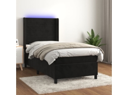 Vidaxl Cama Box Spring C/ Colchão/led 80x200 Cm Veludo Preto