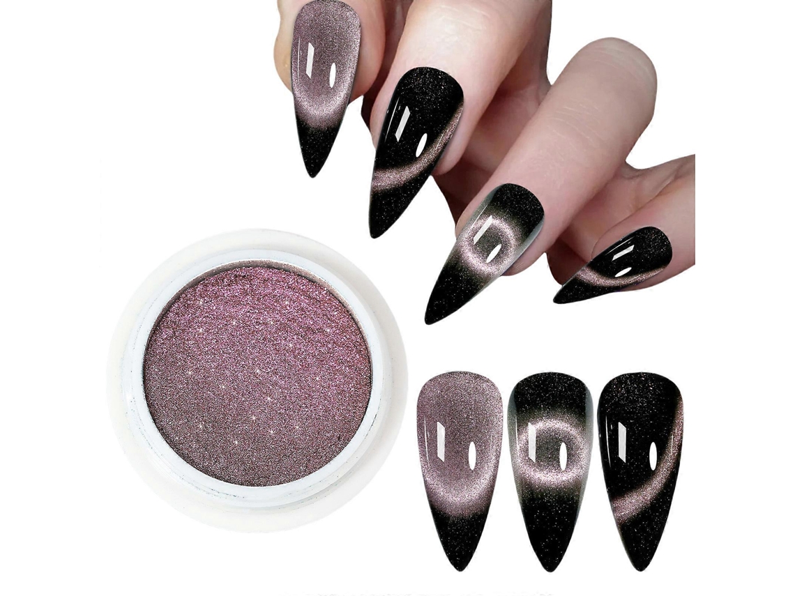 Pó Para Unhas Com Pigmento Efeito Espelho, Glitter, Pigmento Em Pó, Olho De Gato 9d, Pó Magnético Para Unhas, Suprimentos 3 Hengrongshen