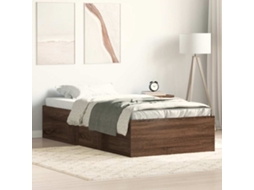Vidaxl Estrutura De Cama 100x200 Cm Carvalho Castanho