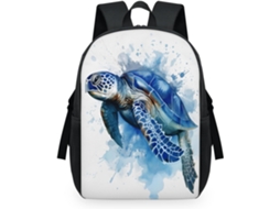 Mochila Tropicallife com Estampa de Tartaruga Marinha em Aquarela para Crianças (32x15x44cm) tecido