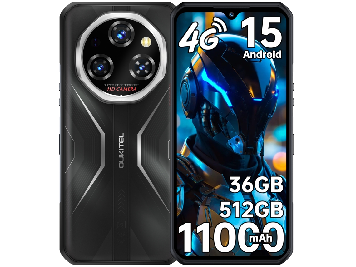 Smartphone Resistente 2026 OUKITEL Wp55s 36 Gb 512 Gb 6.6" Fhd+ 120hz 11000 Mah 64mp + 32mp Nfc Otg Negro