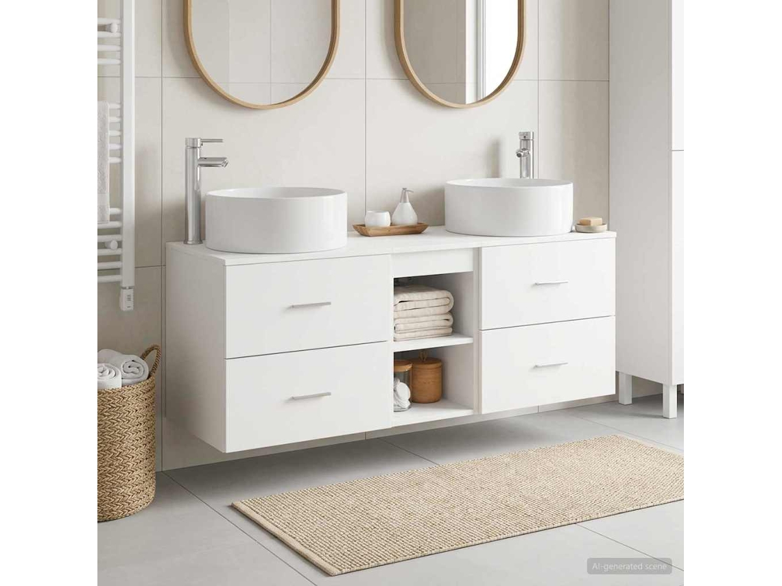 Vidaxl Conjunto De Móveis Para Banheiro 3 Unid. Branco