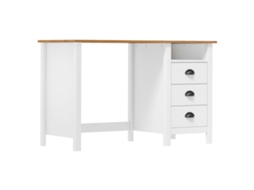 Vidaxl Secretária Hill C/ 3 Gavetas 120x50x74 Cm Pinho Maciço