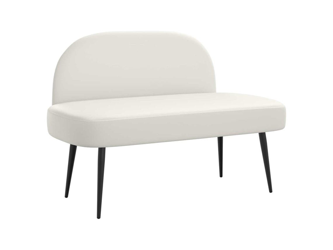 Conjunto 1 Banco Estofado Vidaxl Branco Contraplacado (110 X 60 X 76 Cm)