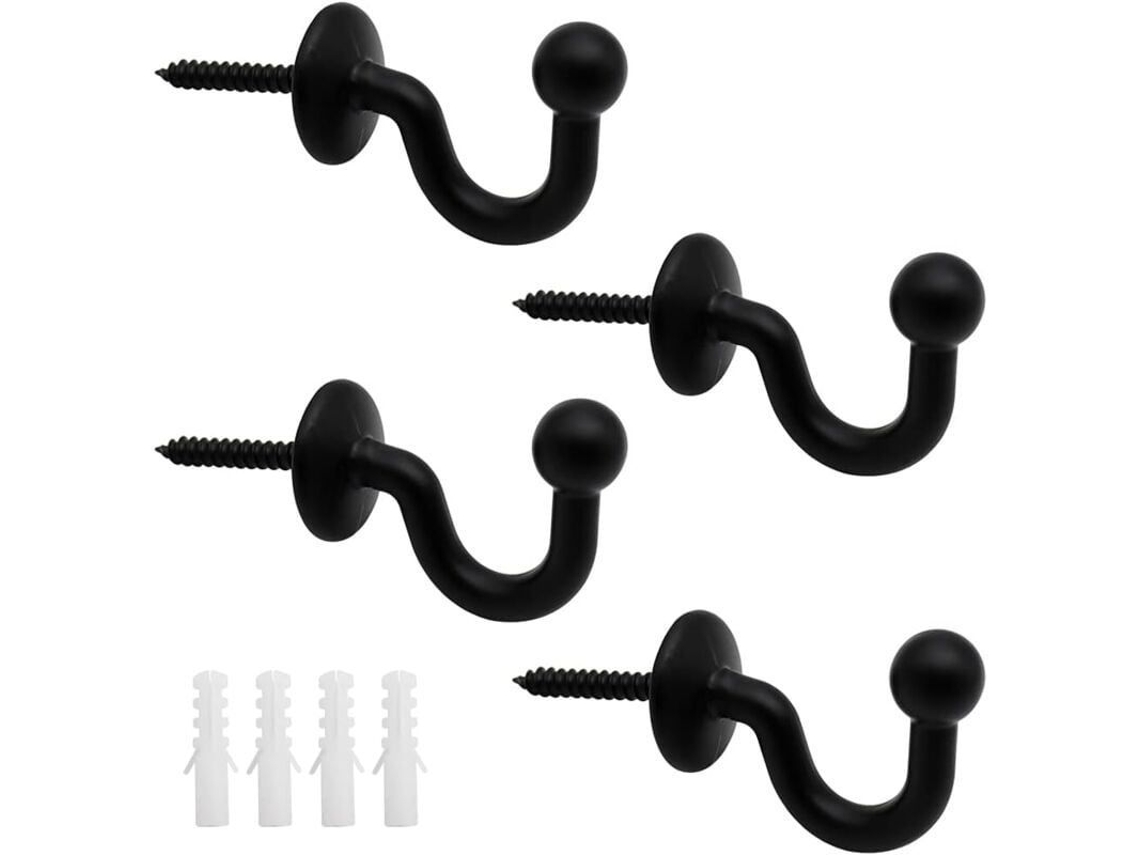 Apoios de Cortina de Metal Preto U 61mm | S/MARCA