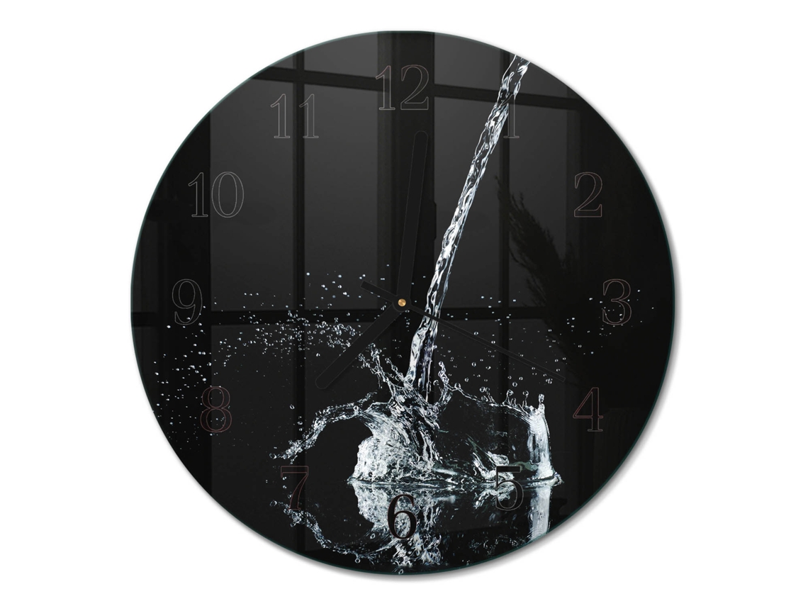 Relógio De Parede De Vidro Damascos Espelharte (30 Cm)