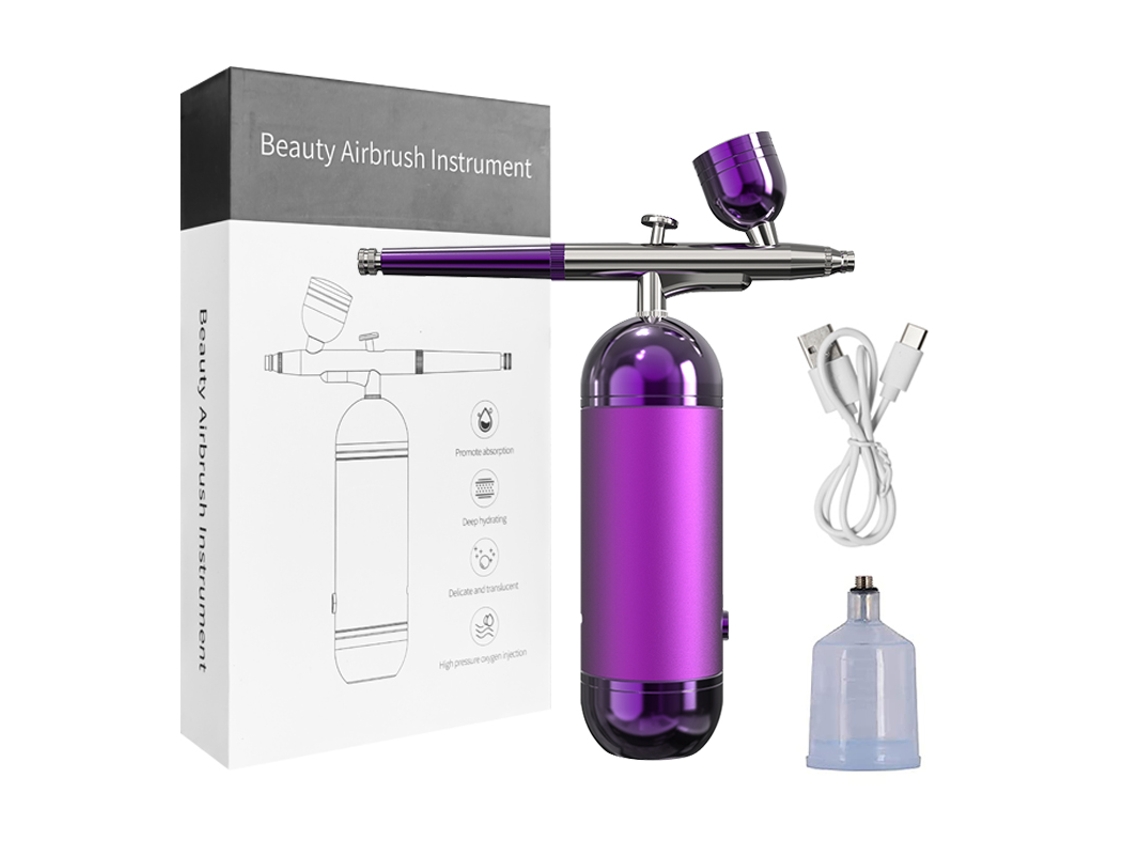 Pulverizador de Unhas Portátil com Compressor, Pulverizador de Metal Recarregável MDUG (roxo)