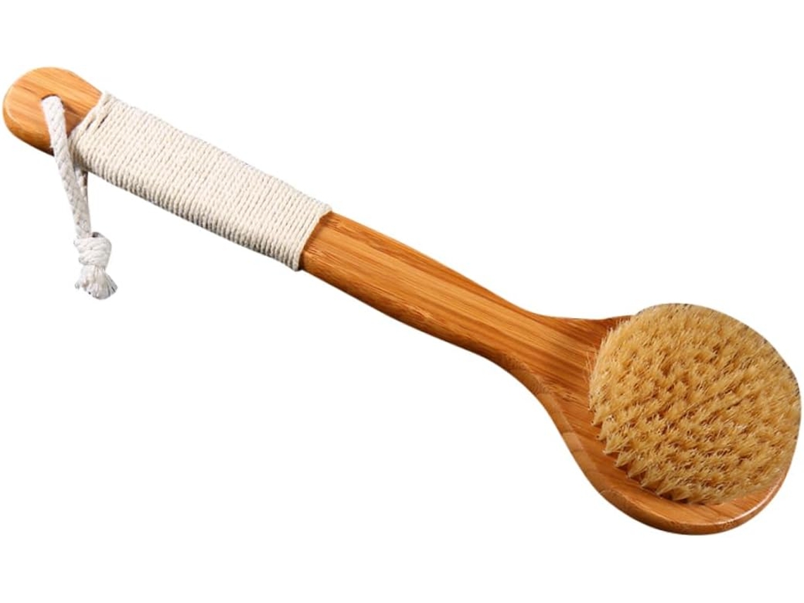 Escova De Banho Baluue Com Cabo Longo E Cerdas, Escova Esfoliante Para Massagem Corporal Que Deixa A Pele Macia E Suave