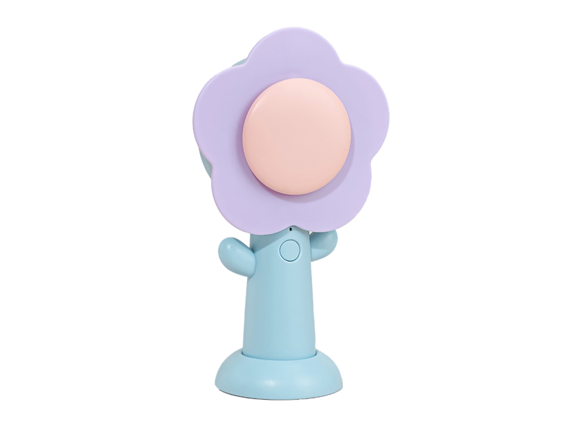 Ventilador Portátil Mini Flor Cute com Vento Forte Recarregável USB para Mesa e Viagem