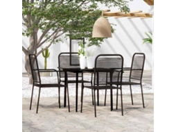 Vidaxl 5 Pcs Conjunto De Jantar Para Jardim Preto