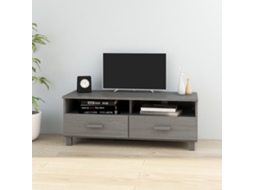 Vidaxl Móvel De Tv Hamar 106x40x40 Cm Pinho Maciço Cinza-claro