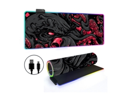 Mousepad Com Retroiluminação Rgb, Borda Antiderrapante E Trava, Estampa De Polvo Vermelho Brilvibera (3006004mm)