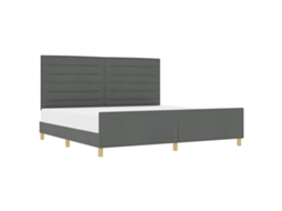 Cama De Casal | Camas Para Quarto | Estrutura Da Cama Cinzento Escuro 200 X 200 Cm Tecido