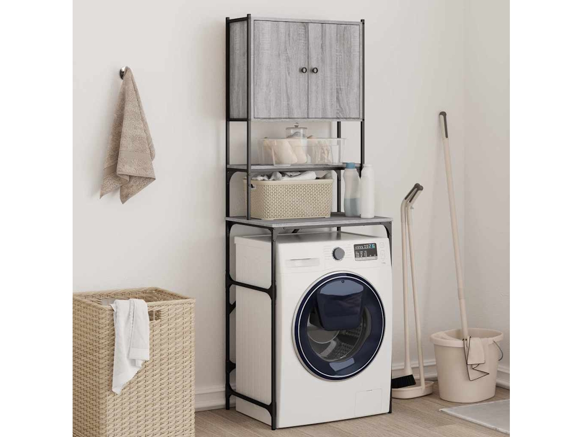 Vidaxl Armário Máquina De Lavar 68x48,5x194 Cm Sonoma Cinzento