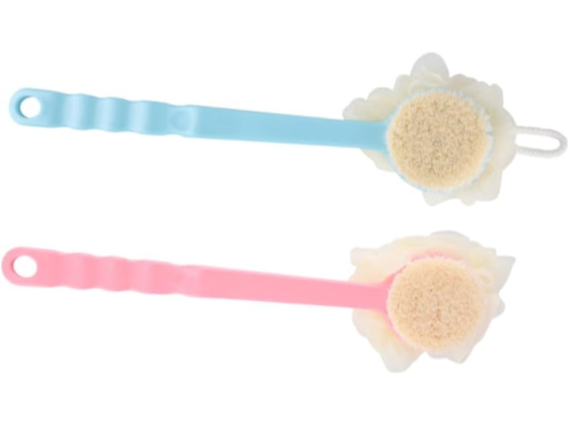 Conjunto De 2 Escovas Banho Homoyoyo Com Cabo Longo E Cerdas Macias Para Esfoliação Das Costas Massagem Corporal, Em