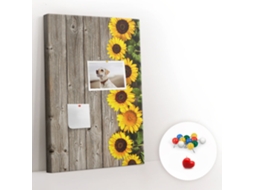 Painel De Cortiça Para Parede Girassóis Madeira Para O Quarto Das Crianças Espelharte (40x60 Cm)