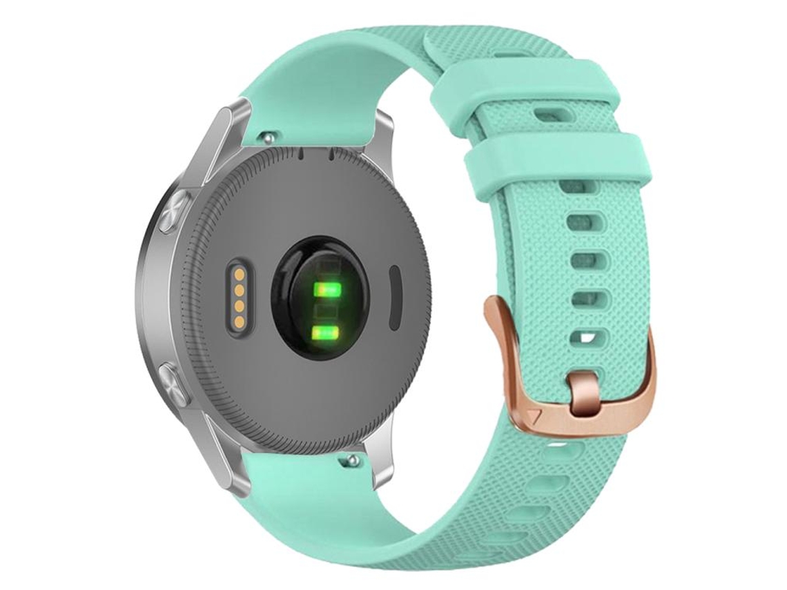Bracelete Para Garmin (18mm) - Silicone - Fivela De Aço Rosé Teal