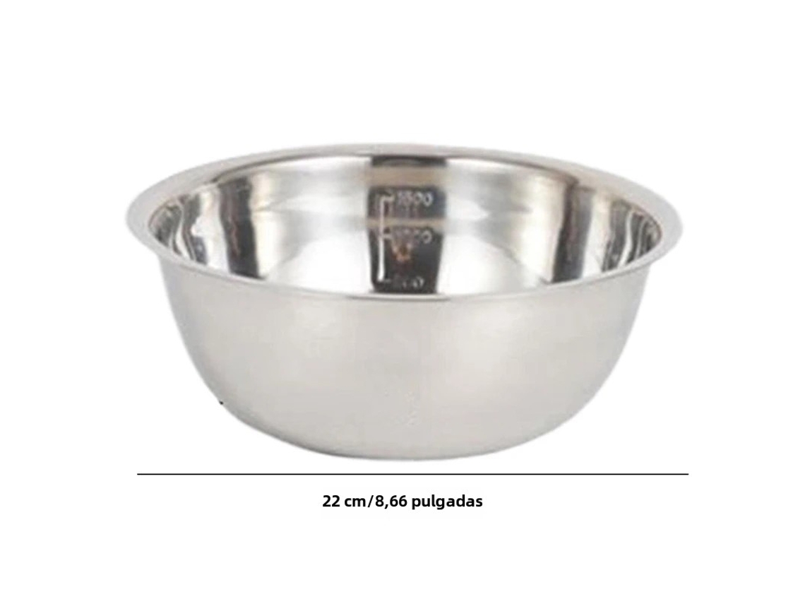 Tigela Graduada De Aço Inoxidável (2050 Ml), Adequada Para Misturar Ingredientes De Sopa E Molhos Para Salada.
