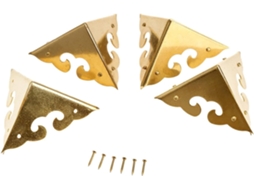 Fecho Articulado Para Armário Caixa De Joias, 4 Peças, 45mm, Latão Puro, Suporte De Canto Para Móveis, Proteção De Canto