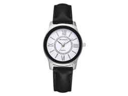 Reloj De Mujer Con Caja De Aleación Y Cuero Pu Números Romanos Casual Business Plata