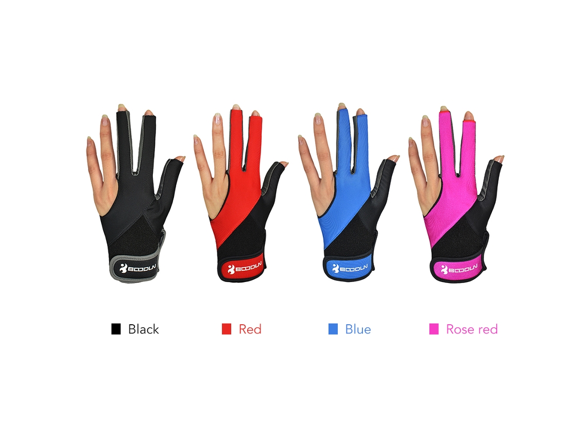 Luvas de Bilhar Business com 3 Dedos para Taco Mão Esquerda Spandex Ajustável | S/MARCA