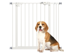 Proteção para Cães, Barreira de Porta, Proteção para Animais de Estimação, Metal, Plástico, 74 87 Cm, Branco Ge