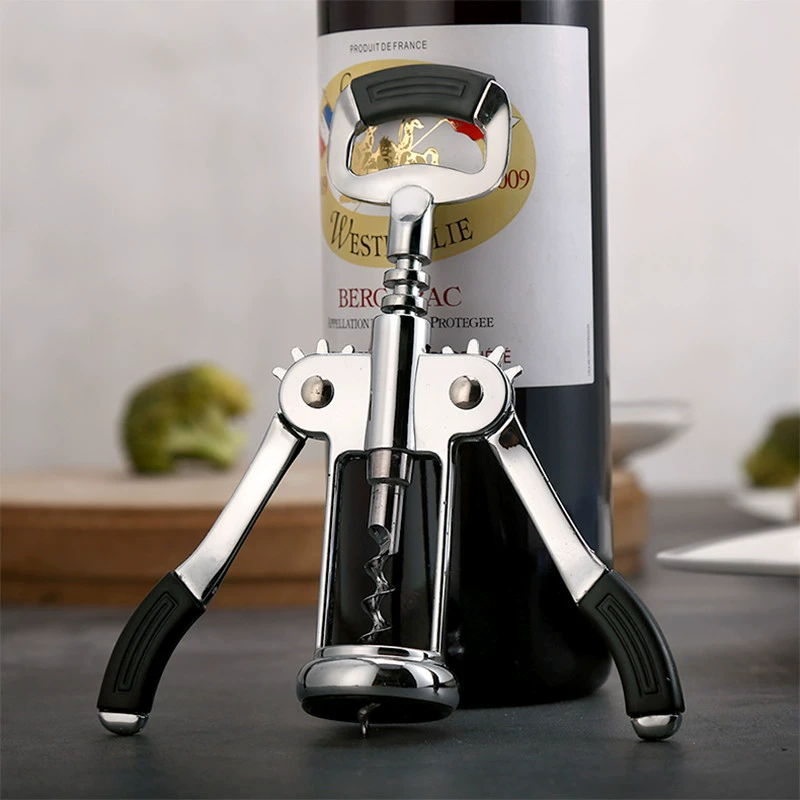 Abridor de Garrafas, Saca-rolhas Para Vinhos Premium, Prata-aquaforge