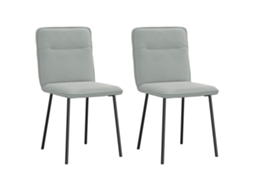 Vidaxl Cadeiras De Jantar 2 Pcs Veludo Cinzento-claro