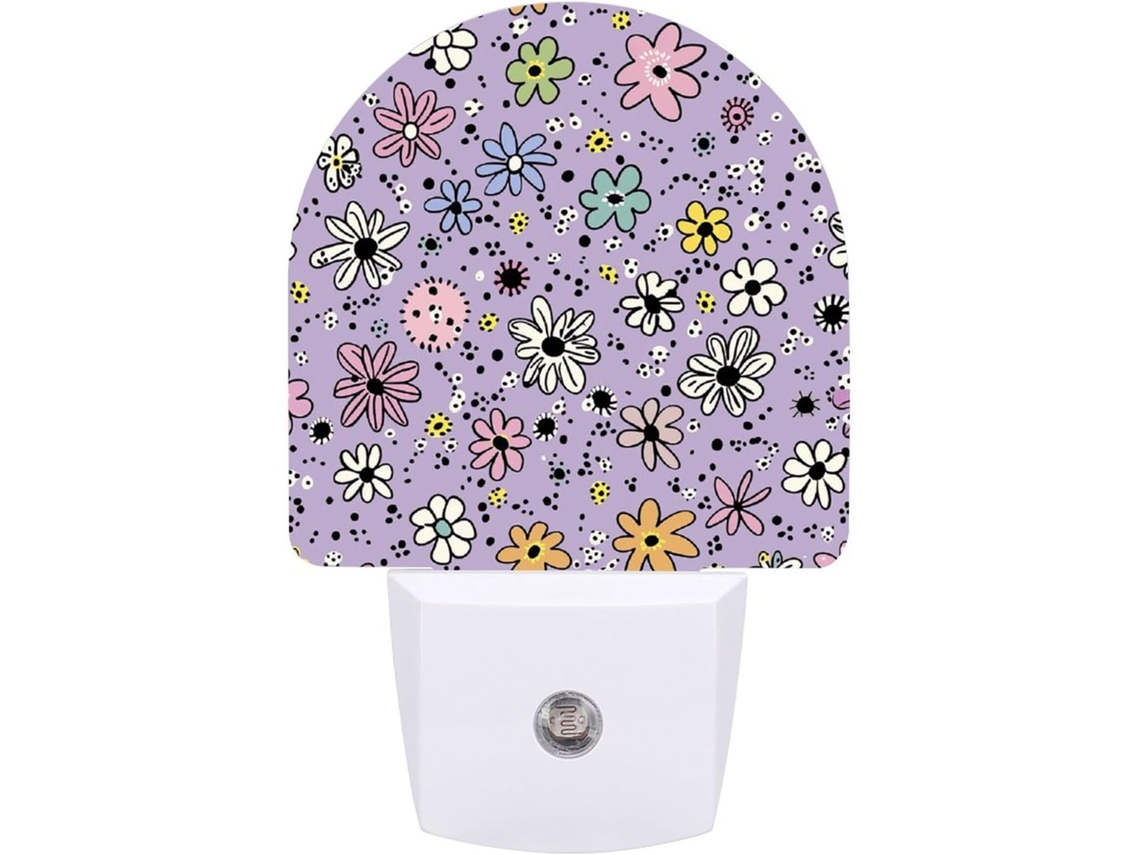 Luzes noturnas com estampa simples de rabinos, luzes noturnas de LED com sensor de luz, luz branca suave.