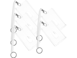 Porta Crachá, Design Simples E Prático, Transparente Com Pulseira De Plástico, Protetor De Crachá, Pacote Com 5 Unidades