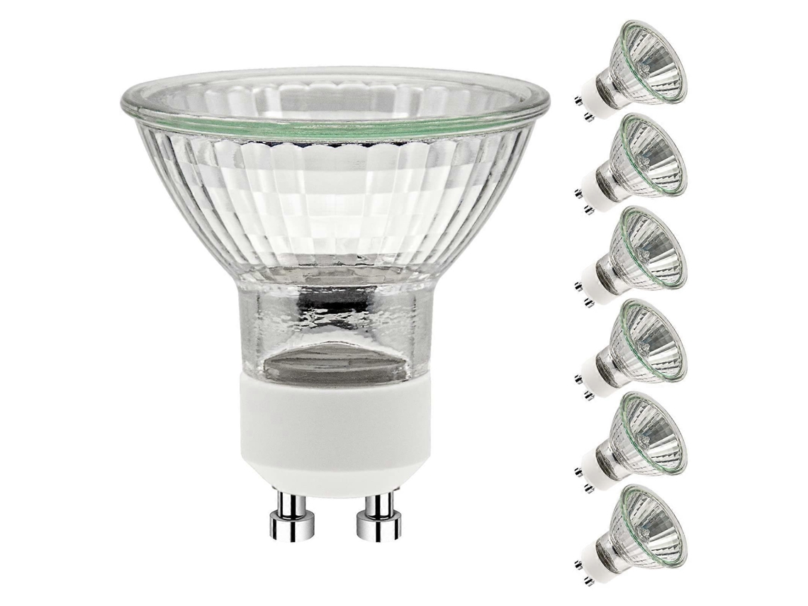Lâmpadas Halógenas Rebe GU10, Pacote com 6, 230V, 35W, Luz Branca Quente 2700K, Classe Energética G, Reguláveis, 420 Lúmens, 2500 Horas