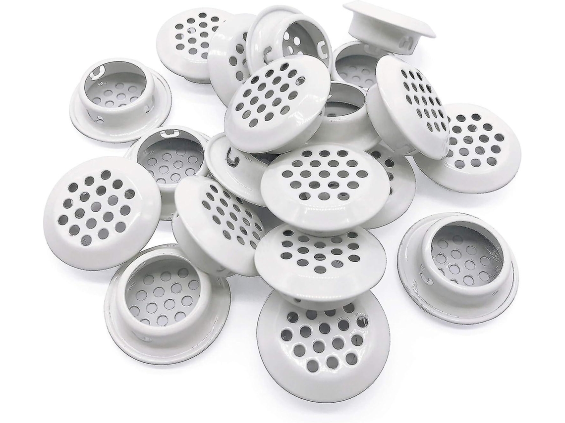 20 Rejillas de Ventilación Circulares de Acero Inoxidable 25 mm para Cocina, Baño, Armario, Gabinete y Oficina | S/MARCA