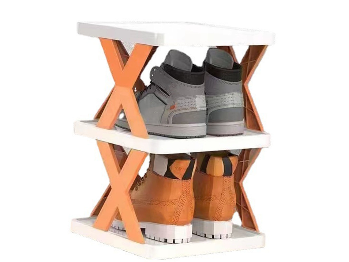 Rack para sapatos plegável plástico multicamadas estiloso fácil instalação sala dormitório S/MARCA