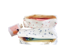 Linda Caixa De Lápis Floral Porta Canetas Bolsa Bolsa Pacote Com 2 Artigos De Papelaria Portáteis Para Mulheres*