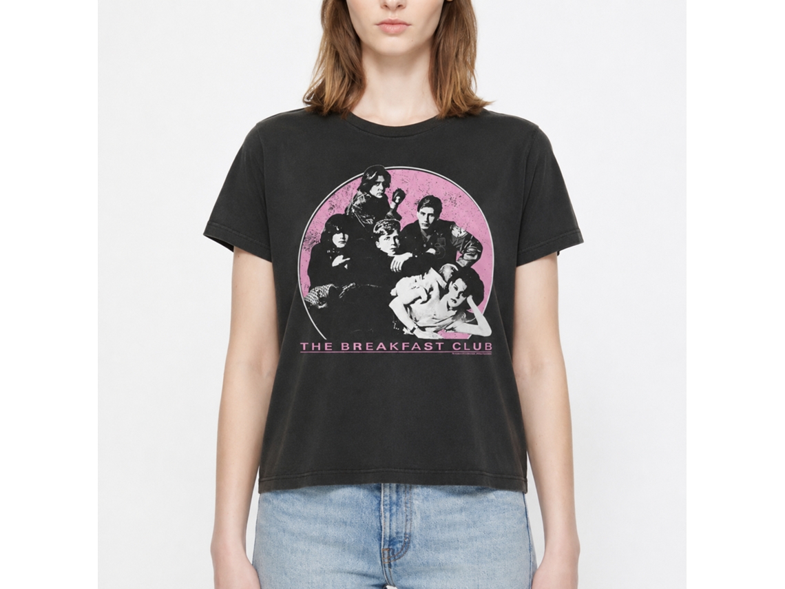 Rockinstone Breakfast Club Movie And Logo Solid Smoke Adult T-shirt Size:l