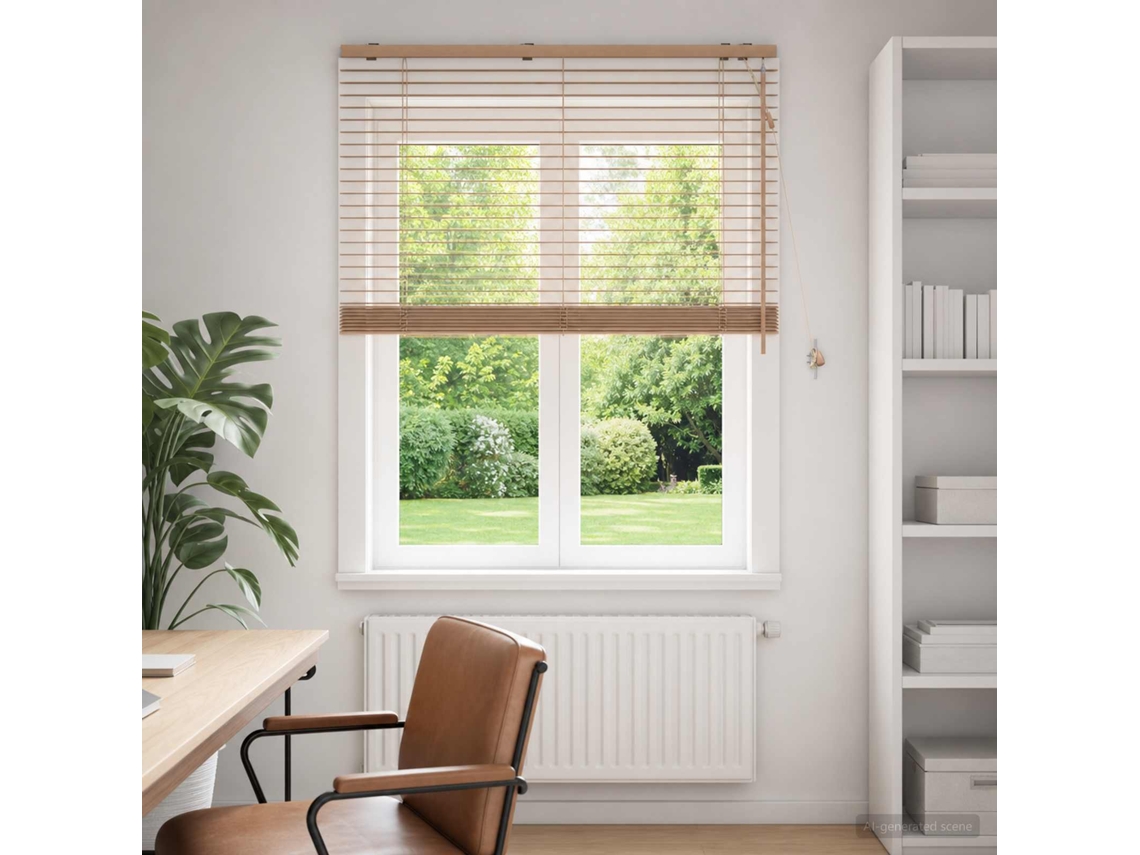 Vidaxl Cortina Veneziana Aparência De Carvalho 120 X 160 Cm 35 Mm