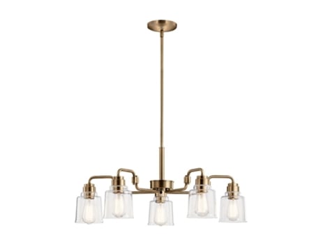 Lustre KICHLER Kl-Aivian5-Wbr Aiferens Vidro E27 5 Lâmpadas