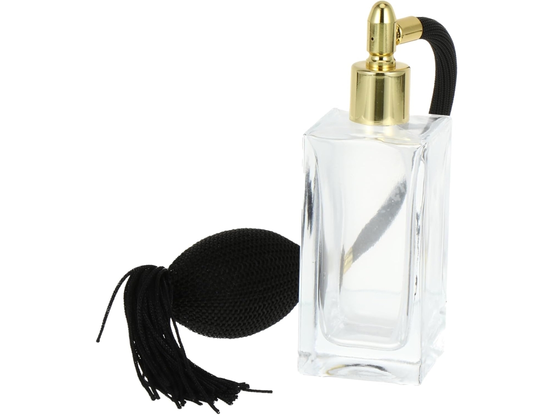 Frasco De Perfume De Vidro De 50ml, Frasco Spray Preto Com Airbag, Frasco Recarregável Para Perfumes E