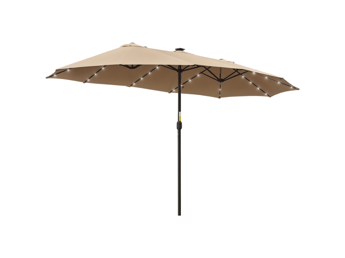 Duplo Garden Parasol 4,5m (48 Leds, Manivela, Caqui)
