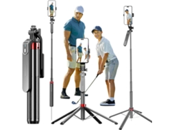 Bastão De Selfie Monopé E Tripé - Suporte De Tripé Extensível Para Celular Com Controle Remoto Sem Fio E Suporte Para Telefone (preto)