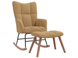 Rocking Chair With Stool, Rocking Chairs With Stools Vidaxl Marrom Veludo
