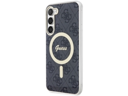 Capa para Samsung Galaxy S23 S GUESS Pele Sintética Rígida Preto