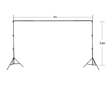 Estrutura Fundo de Fotografia ANDOER Tripés + Barras (2,6 x 3 M)