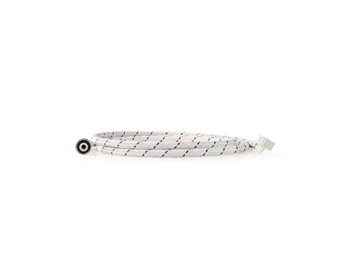 Mangueira De Entrada De Nylon | 3/4" | 3/4" | 10 Bar | 90 °c | 2,50 M | Uso: Lava-louças / Máquina De Lavar Roupa | Nylon | Vermelho / Branco
