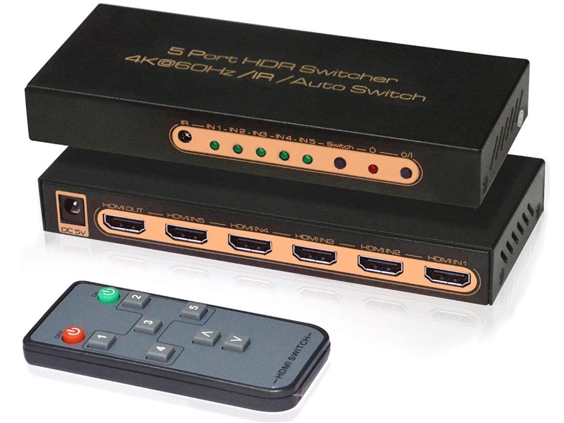 Adaptador 4K @ 60Hz 5X1 Hdmi Hdmi1218-Y23 Preto