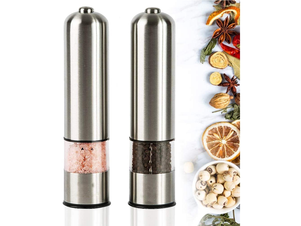 Moedor elétrico de Sal e Pimenta com luz LED e bateria AQUAFORGE