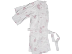 Roupão de Algodão Estilo Quimono, Longo Descartável Feminino, Camisola Cetim com Estampa Floral, CHABERLU